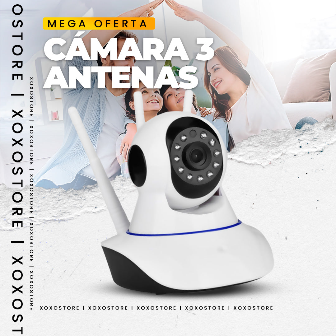 CAMARA ROBOTICA INALAMBRICA WIFI 3 ANTENAS 360° V. NOCTURNA 1080P