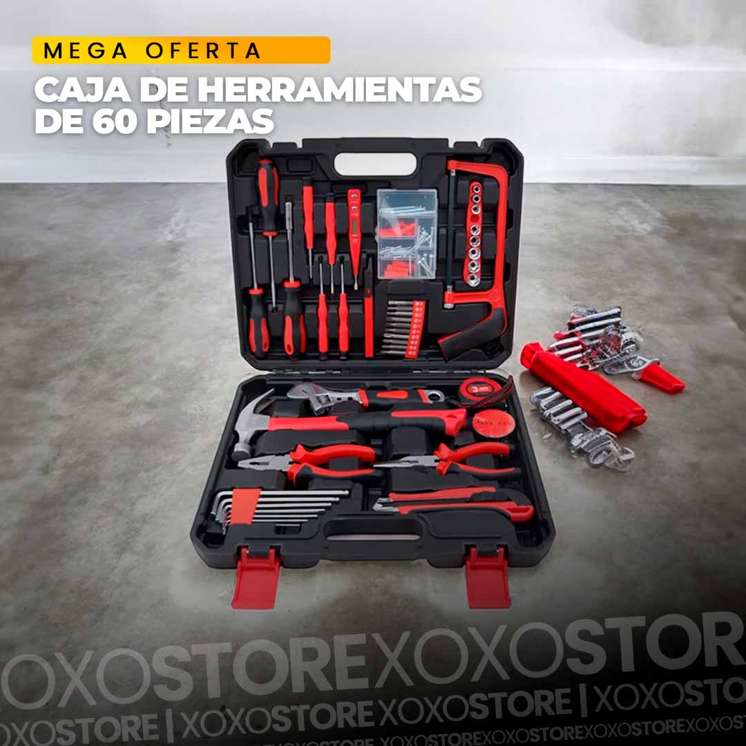 Caja de harramientas con mas de 60 piezas