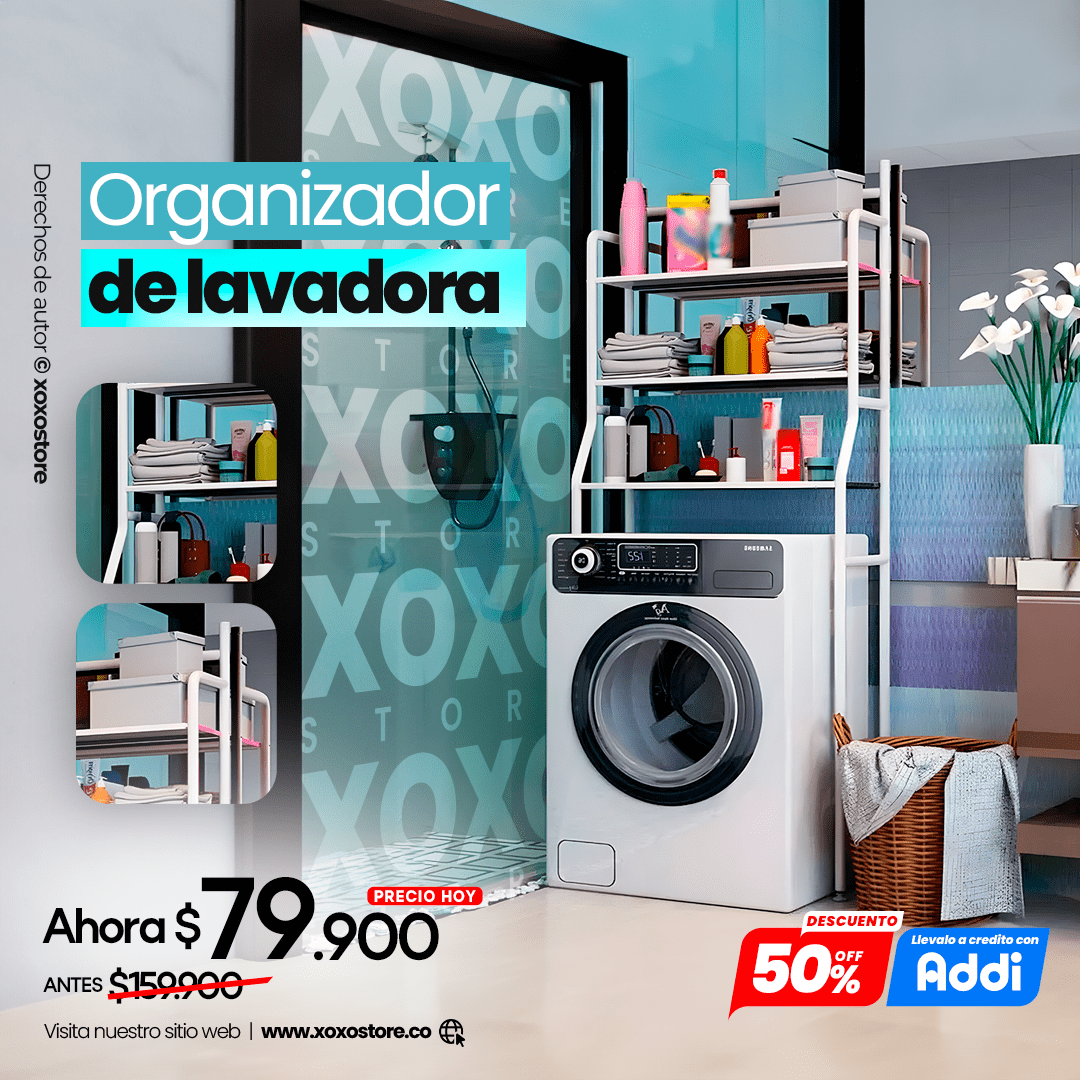 Estante organizador de lavadora