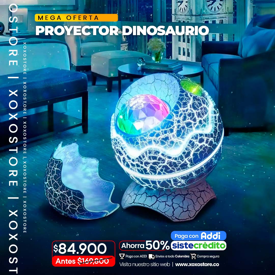 Proyector huevo de dinosaurio con parlante