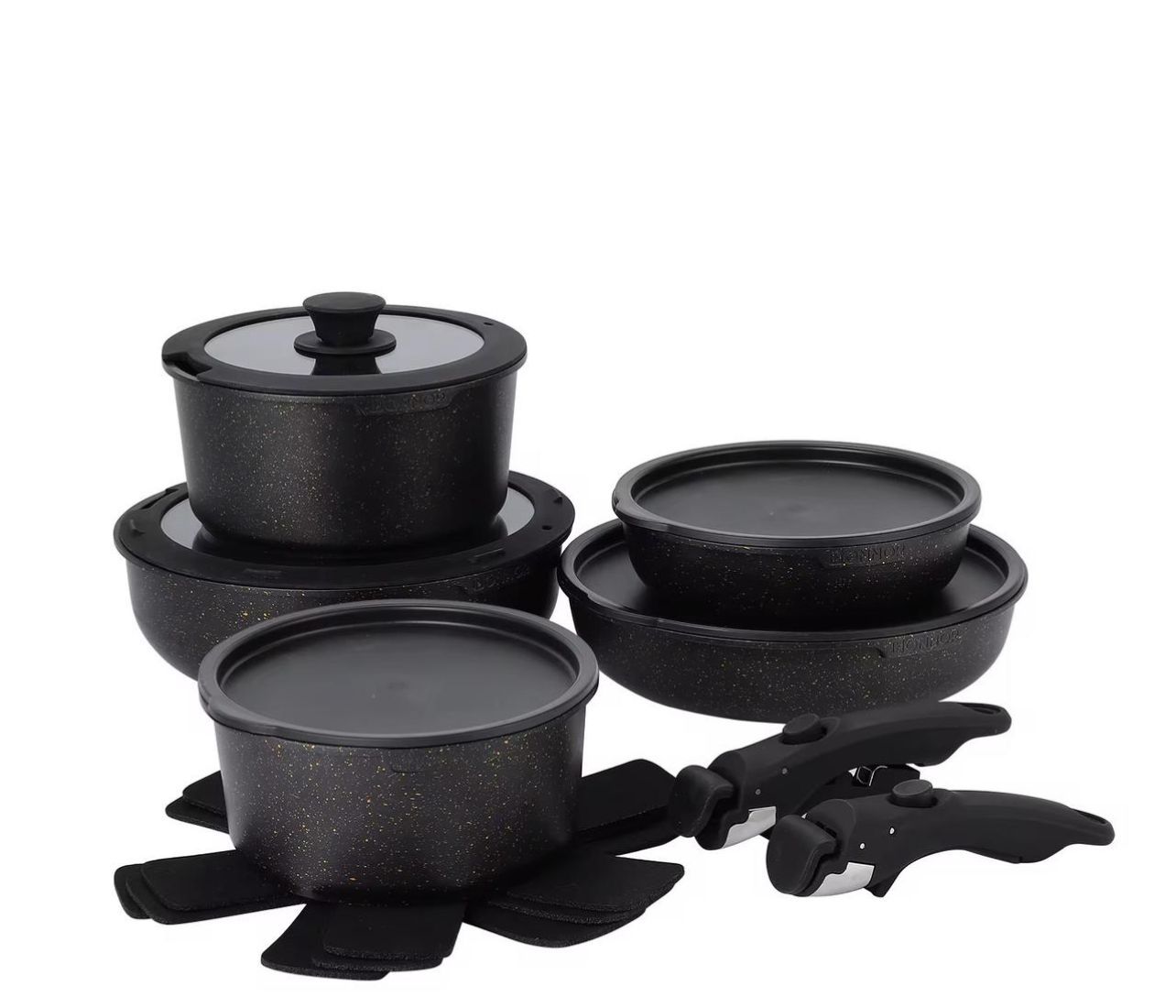 Juego de ollas de 7 piezas virales con mango desmontable