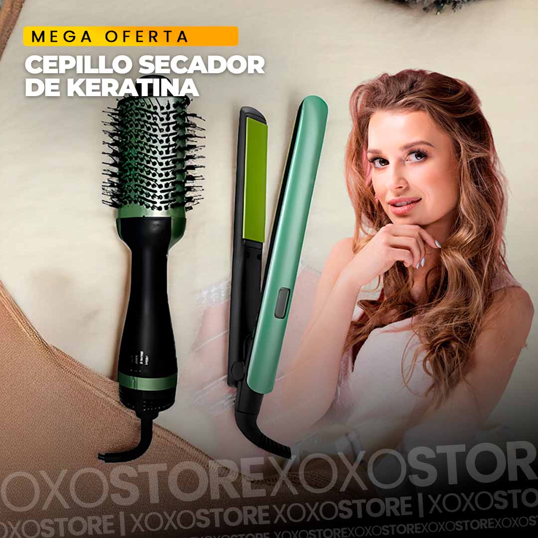 Combo cabello aguacate cepillo secador+ plancha de aguacate