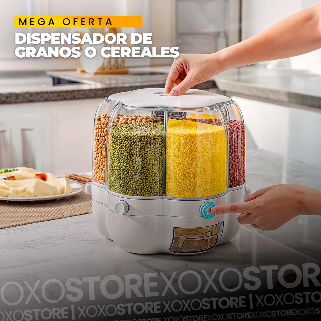 Dispensador giratorio de granos y cereales