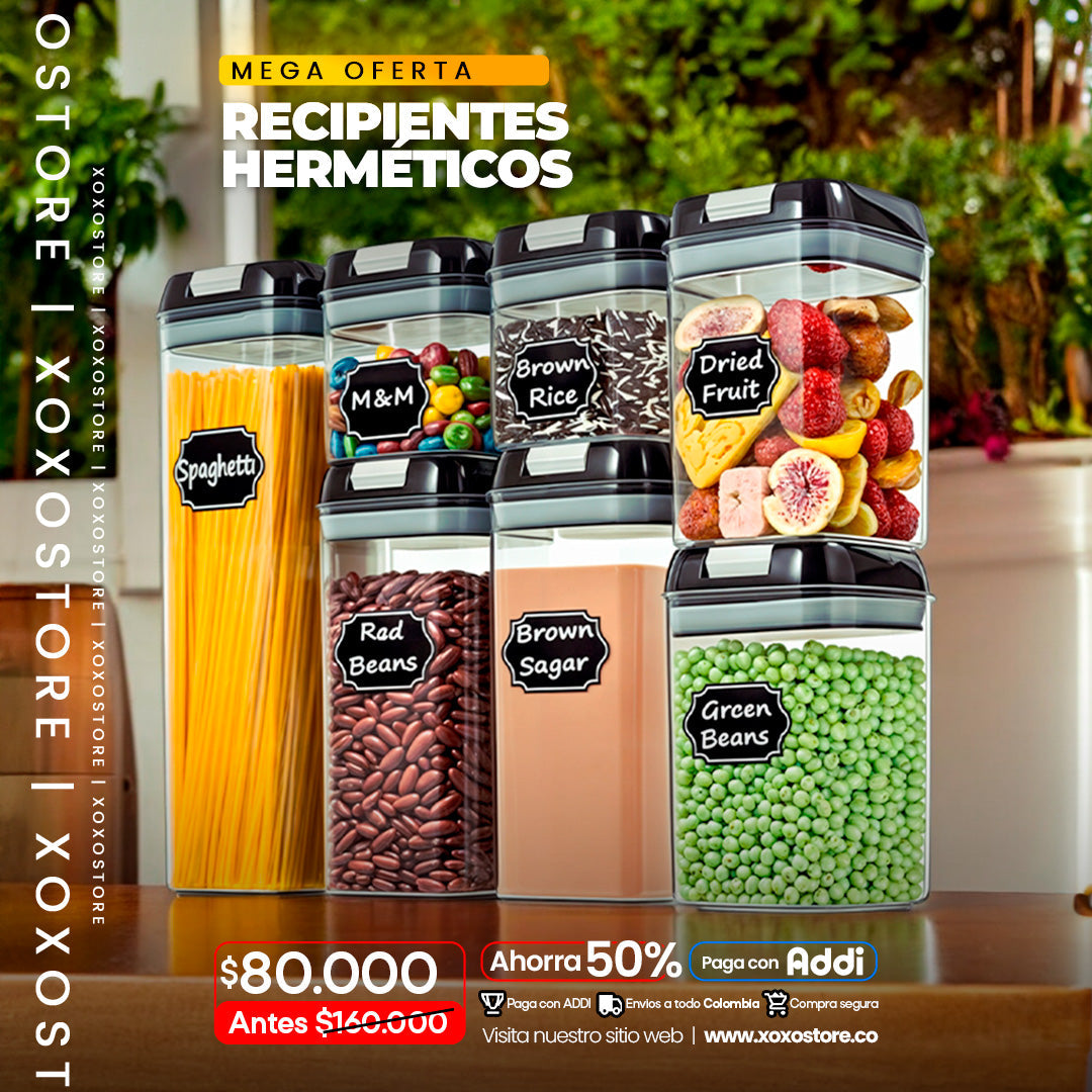 Kit De Recipientes Hermeticos Para Cocina