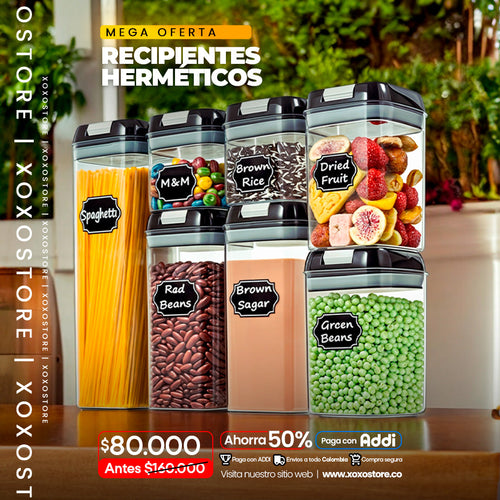 Kit De Recipientes Hermeticos Para Cocina