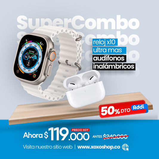 COMBO RELOJ X10 ULTRA  +AUDIFONOS
