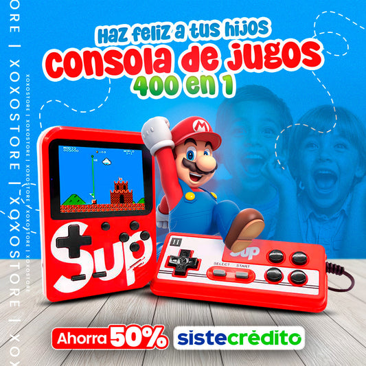 MINI CONSOLA GAME BOY 400 JUEGOS EN 1 + CONTROL