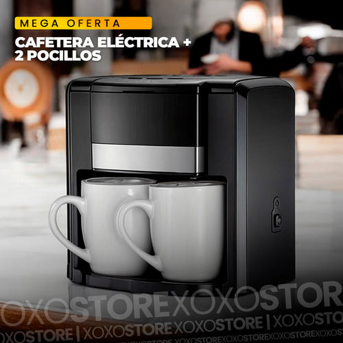 Cafetera sokany con 2 pocillos