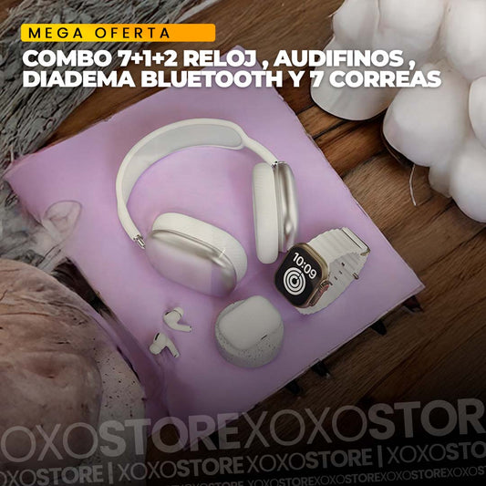 Reloj 7+1+2 aufidonos + diadema bluetooth +7 correas