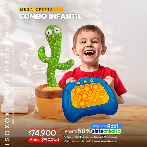 Combo infantil cactus bailarin + popit