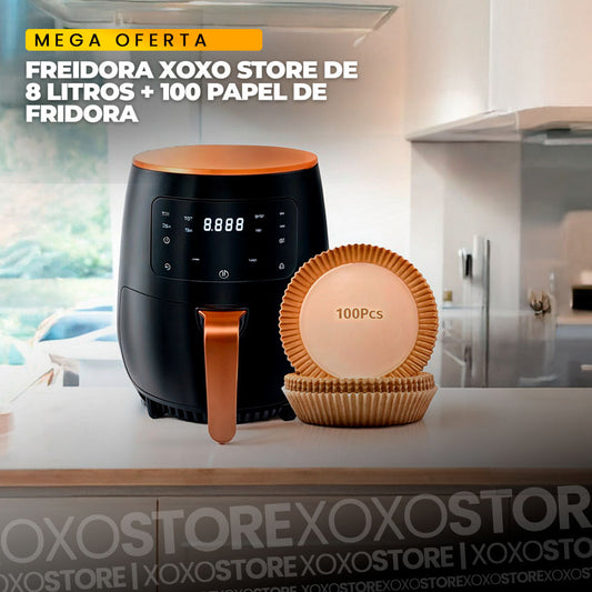 Freidora XOXO STORE 8 litros + 100 papel de freidora