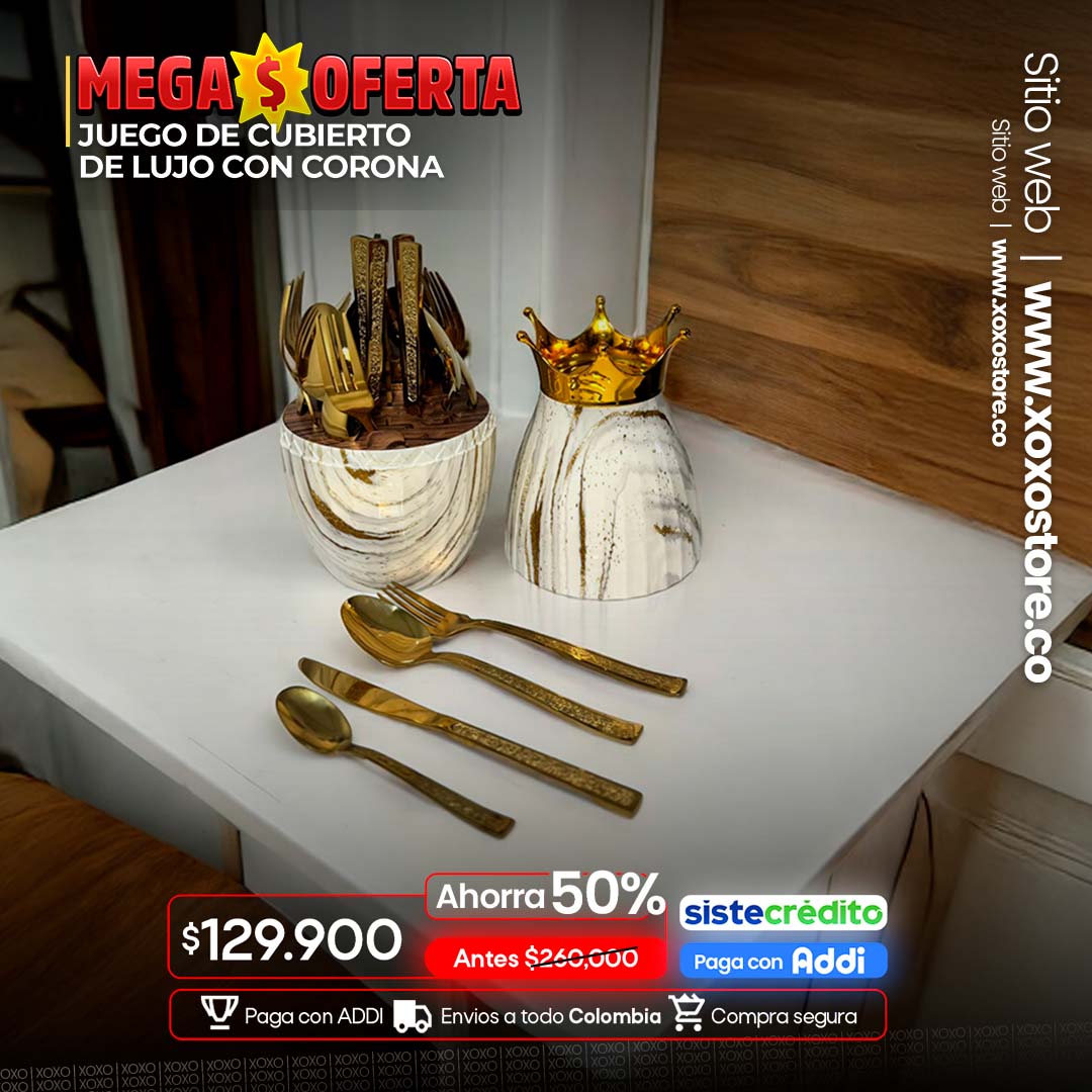 Juego de cubiertos de 24 piezas corona MARMOLEADOS