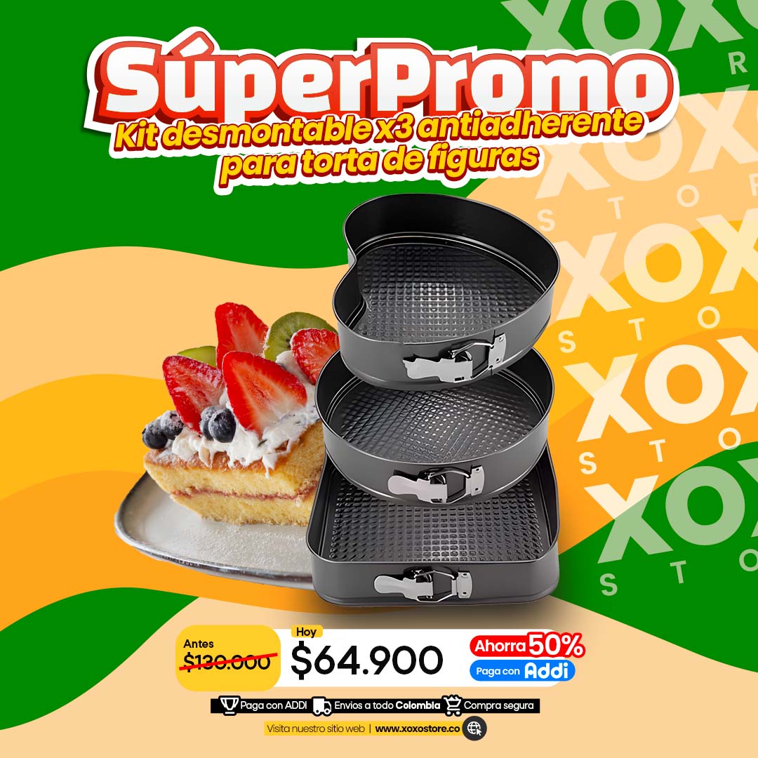Kit x 3  de moldes para tortas