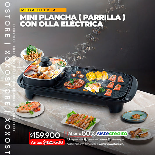 Mini parrilla con olla electrica