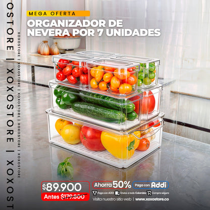 Organizador de nevera por 7 unidades  ACRILICO