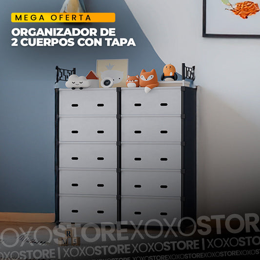 Organizador de 2 cuerpos con tapa