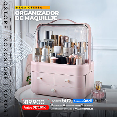 Organizador de maquillaje con tapa
