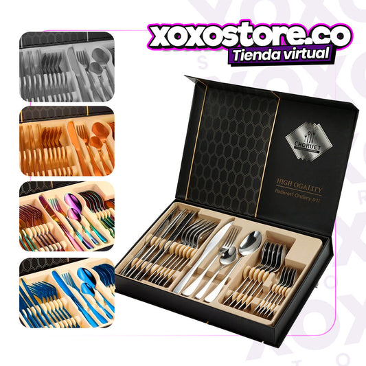 Juego de cubiertos de 24 piezas de lujo