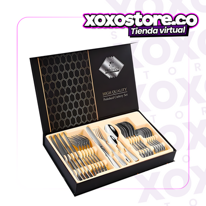 Juego de cubiertos de 24 piezas de lujo