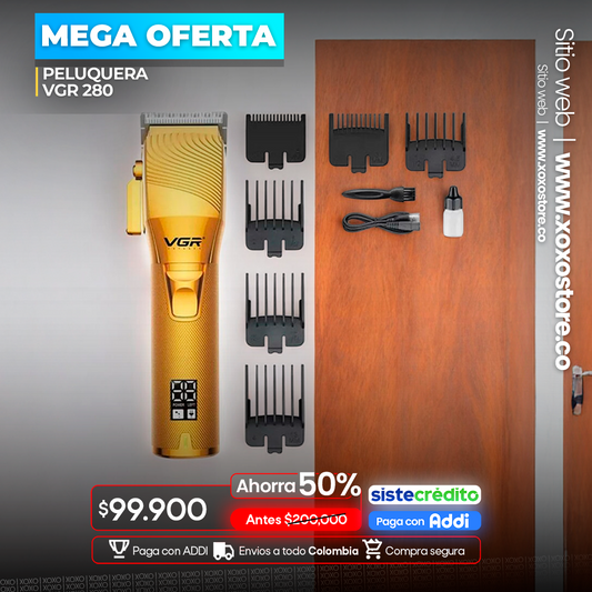 MAQUINA PELUQUERA VGR V-280 RECARGABLE GOLD LUXURY