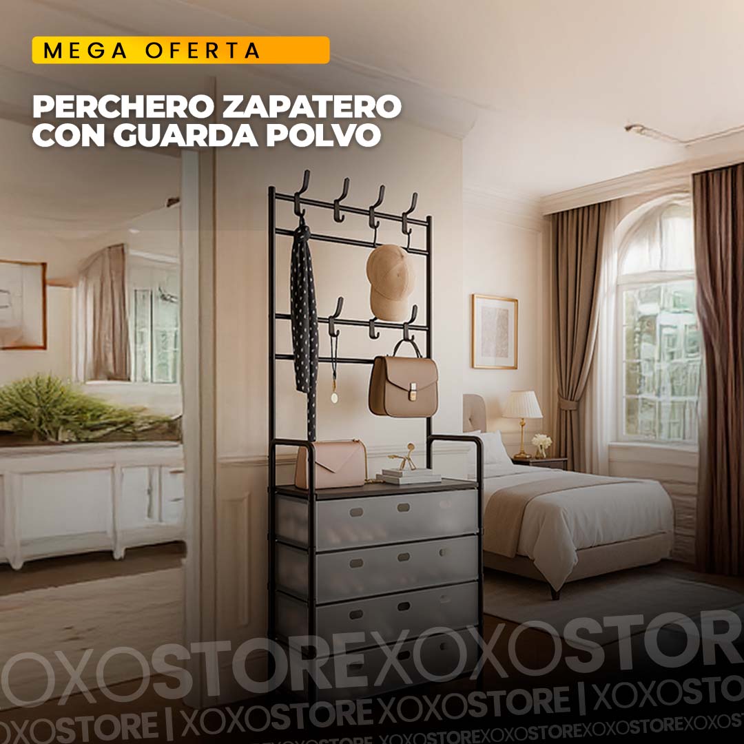 Perchero zapatero con tapa
