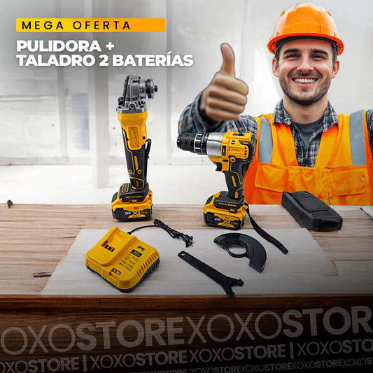 Pulidora + taladro 2 baterias