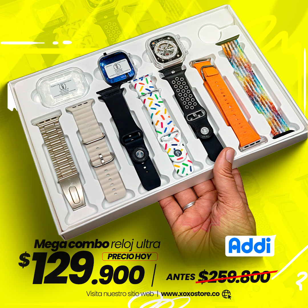 Super  Combo reloj+audifonos y 7 correas intercambieables