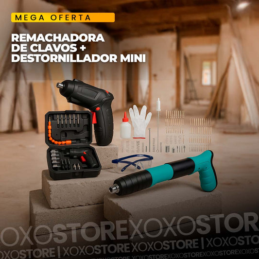 Remachadora de clavos+destornillador mini