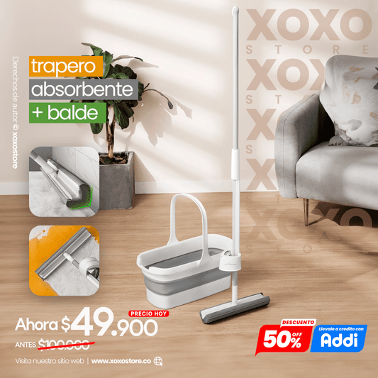 Mopa absorbente mas balde plegable