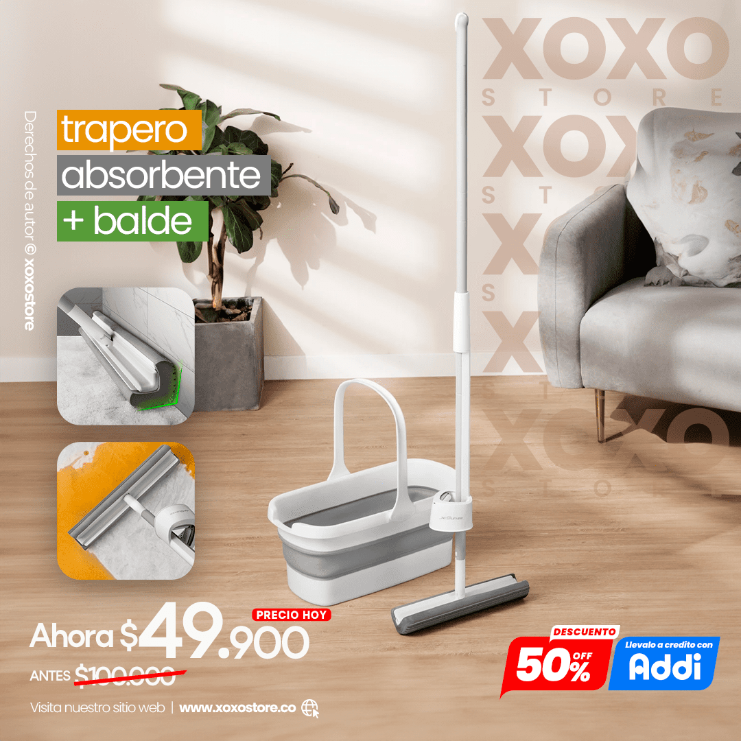 Mopa absorbente mas balde plegable