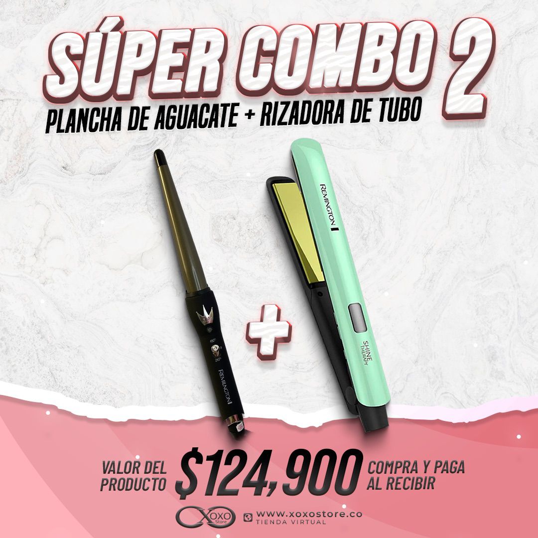 COMBO PLANCHA DE AGUACATE MAS RIZADORA DE TUBO