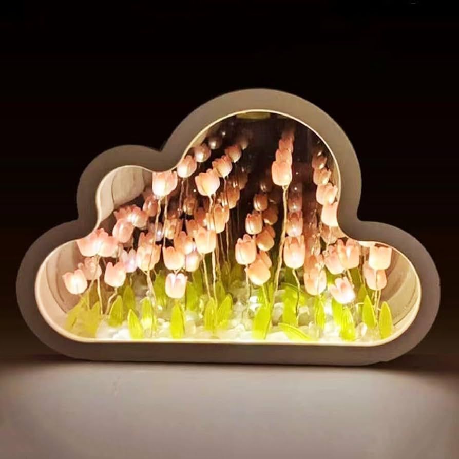 Lampara de nube con tulipanes