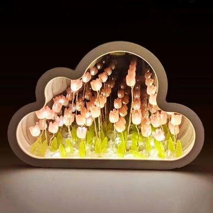 Lampara de nube con tulipanes