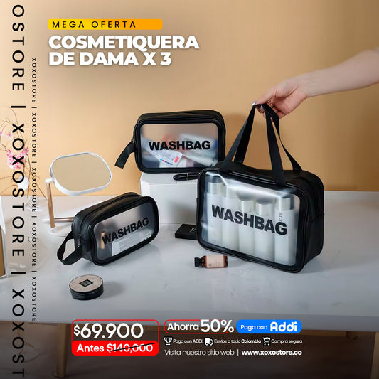 3 Cosmetiquera washbag diferente medida