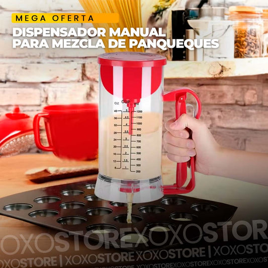 Dispensador manual para mezcla de panqueques