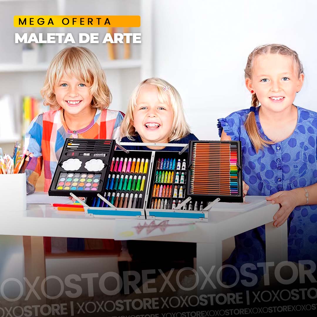 Kit de arte maleta metalica por 145 piezas