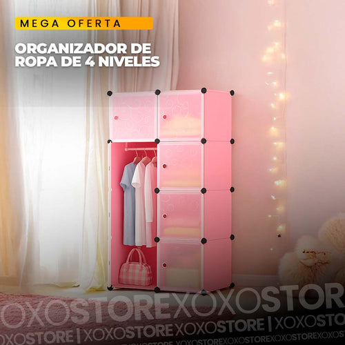 Organizador de ropa de 4 niveles