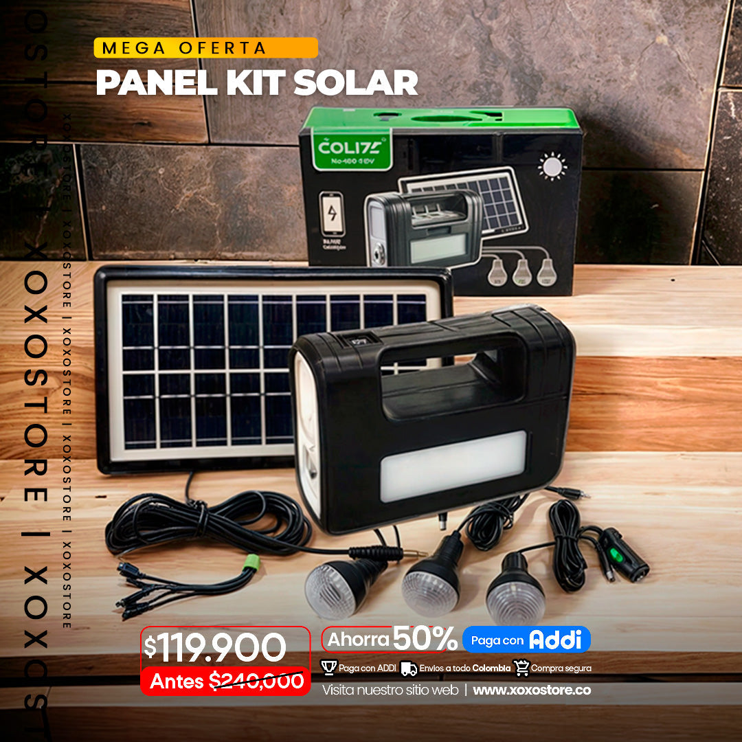 Kit de panel solar + bombillos