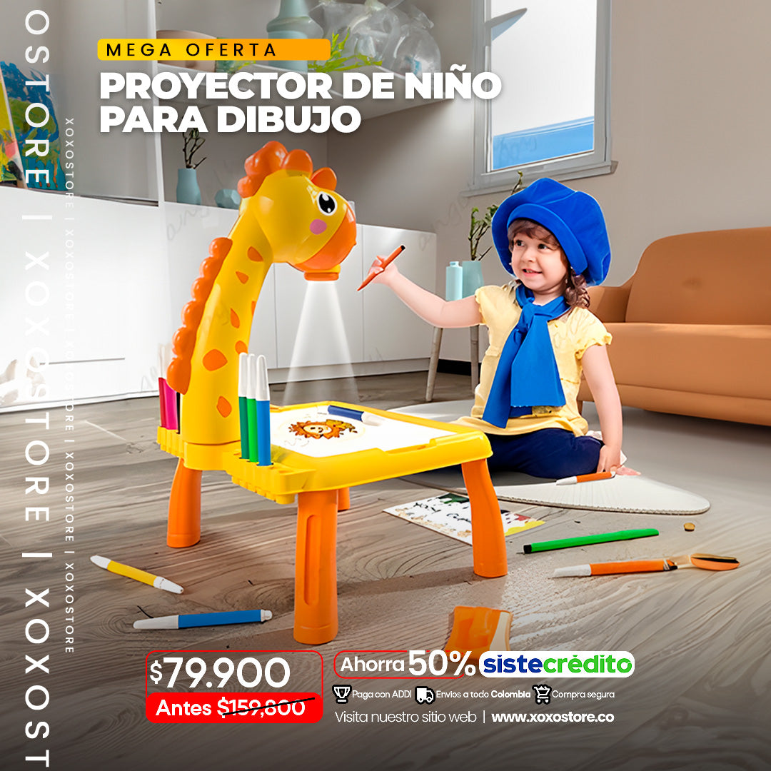 Mesa con proyector para dibujo